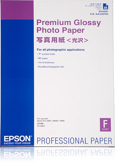 Epson Premium Glossy Photo Paper, DIN A2, 255g/m², 25 Sheets