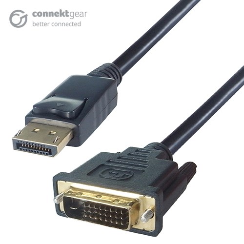 connektgear 2m DisplayPort to DVI-D Connector Cable - Male to Male Gold Connectors