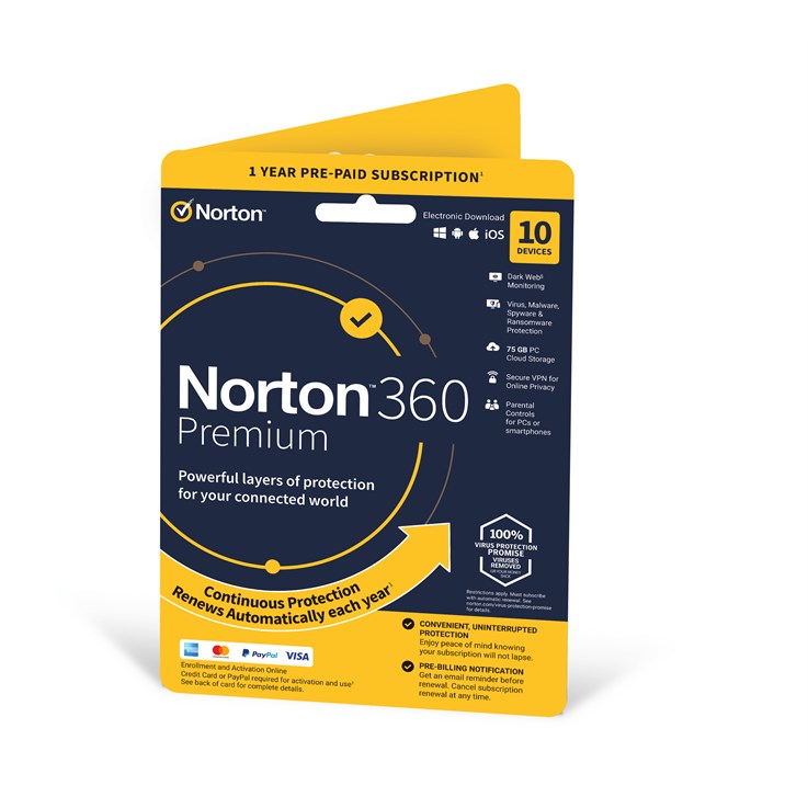 Norton 360 Premium | 10 Devices | 1 Year Subscription with Automatic Renewal | Includes Secure VPN and Password Manager | PCs, Mac, Smartphones and Tablets