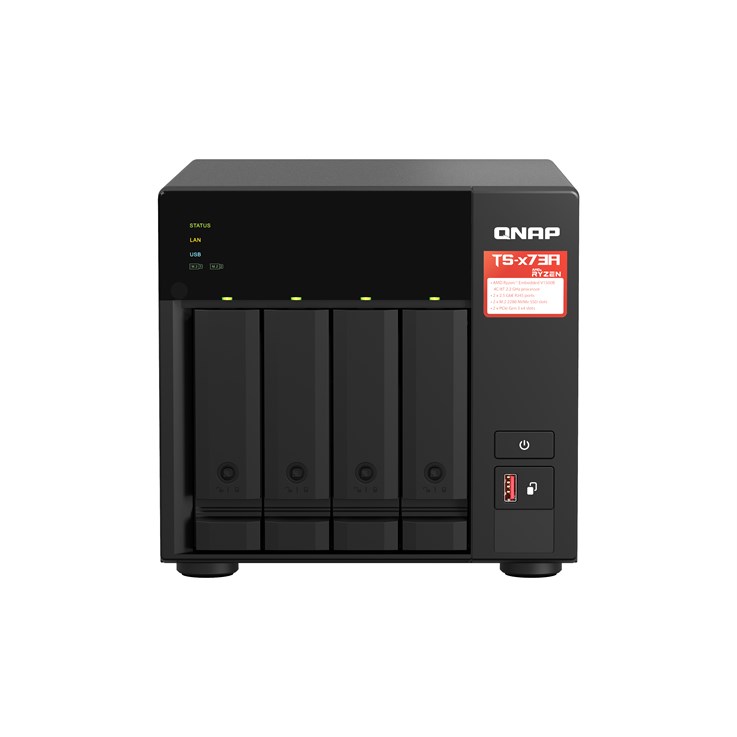 QNAP TS-473A NAS Tower Ryzen Embedded V1500B 8 GB DDR4 QNAP Turbo System Black