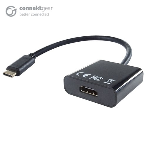 connektgear USB 3.1 Type C to HDMI Active 4K Adapter - Male to Female - Thunderbolt and DP Compatible