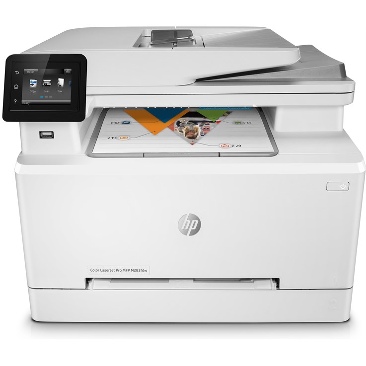 HP Color LaserJet Pro MFP M283fdw, Print, Copy, Scan, Fax, Front-facing USB printing; Scan to email; Two-sided printing; 50-sheet uncurled ADF