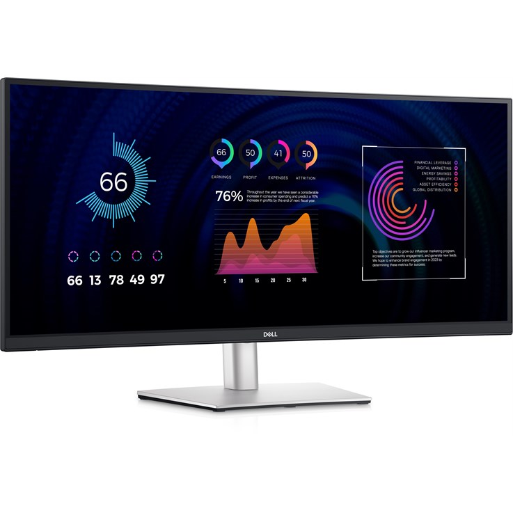 DELL P Series P3424WE computer monitor 86.7 cm (34.1") 3440 x 1440 pixels 4K Ultra HD LCD Black