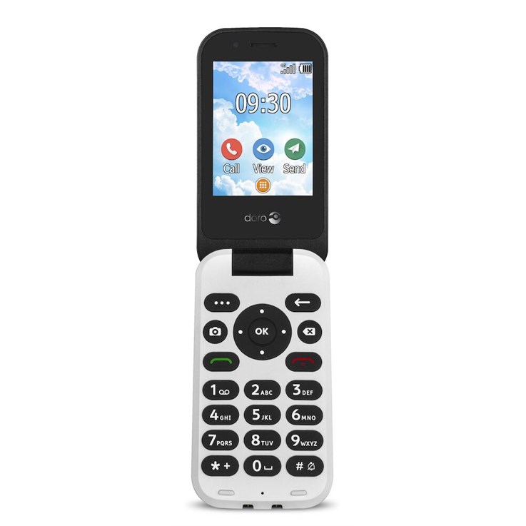 Doro 7030 7.11 cm (2.8") 124 g Black, White Feature phone