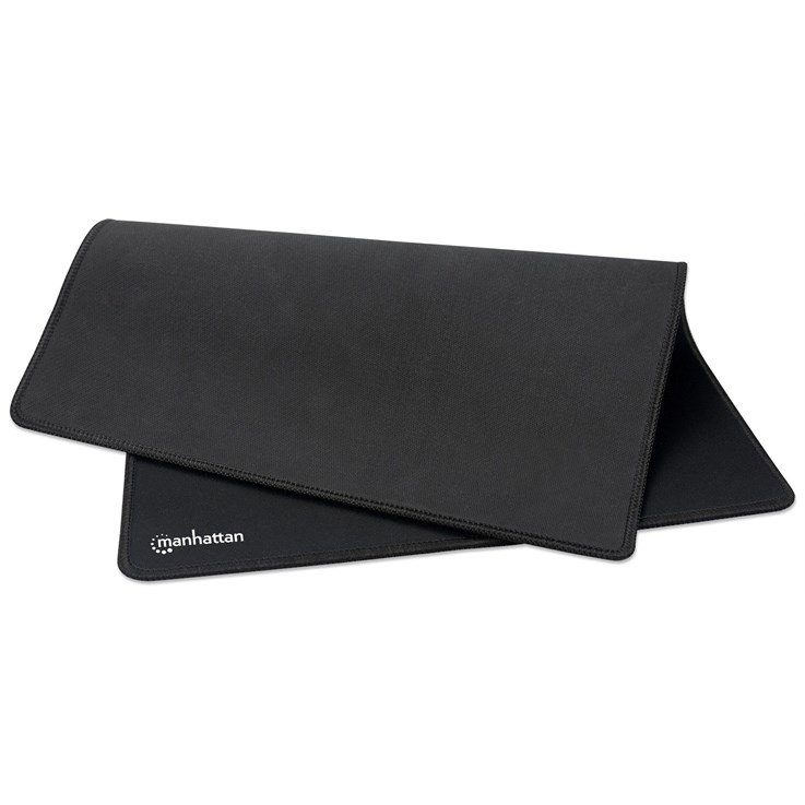 Manhattan XL Gaming Mousepad Smooth Top Surface Mat (Clearance Pricing), Large nylon fabric surface area to improve tracking for better mouse performance (400x320x3mm), Non Slip Rubber Base, Waterproof, Stitched Edges, Black, Lifetime Warranty, Retail Box