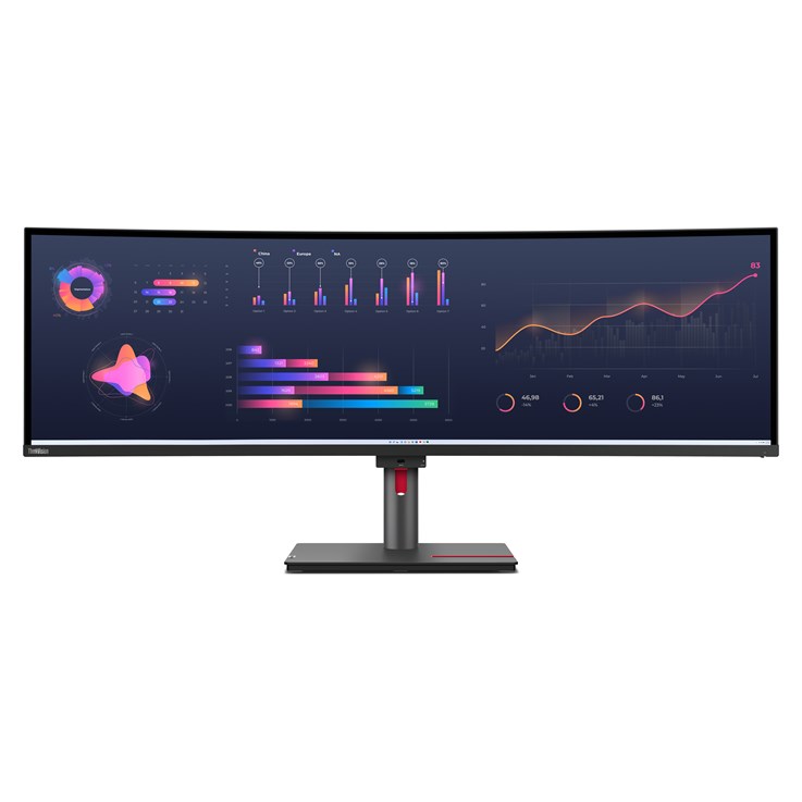 Lenovo ThinkVision P49w-30 LED display 124.5 cm (49") 5120 x 1440 pixels DQHD Black