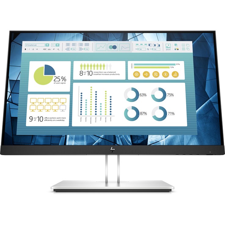 HP E-Series E22 G4 computer monitor 54.6 cm (21.5") 1920 x 1080 pixels Full HD LCD Black, Silver