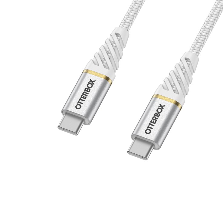 OtterBox Premium Cable USB C-C 1M USB-PD, Cloud Sky White