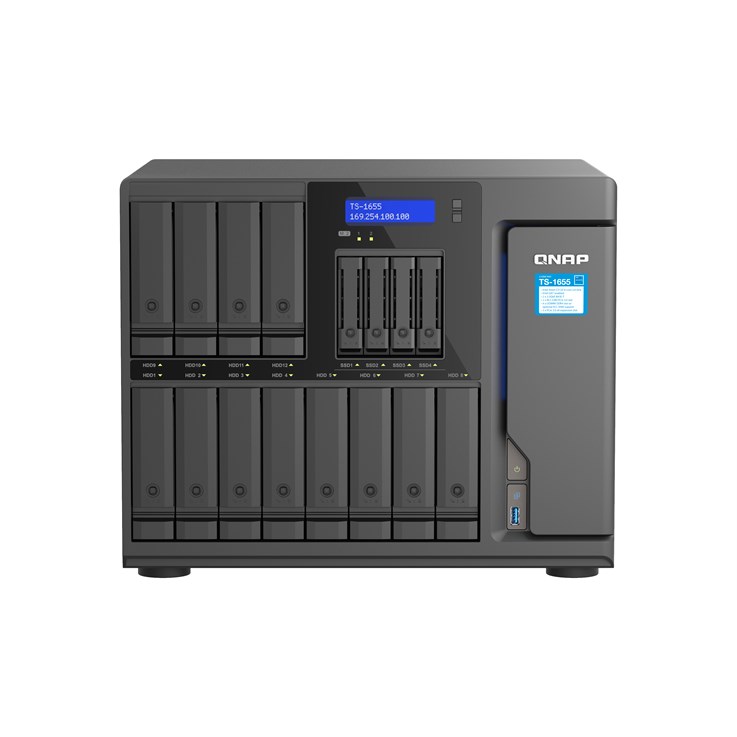 QNAP TS-1655 NAS Tower Intel Atom® C5125 8 GB DDR4 QNAP Turbo System Black