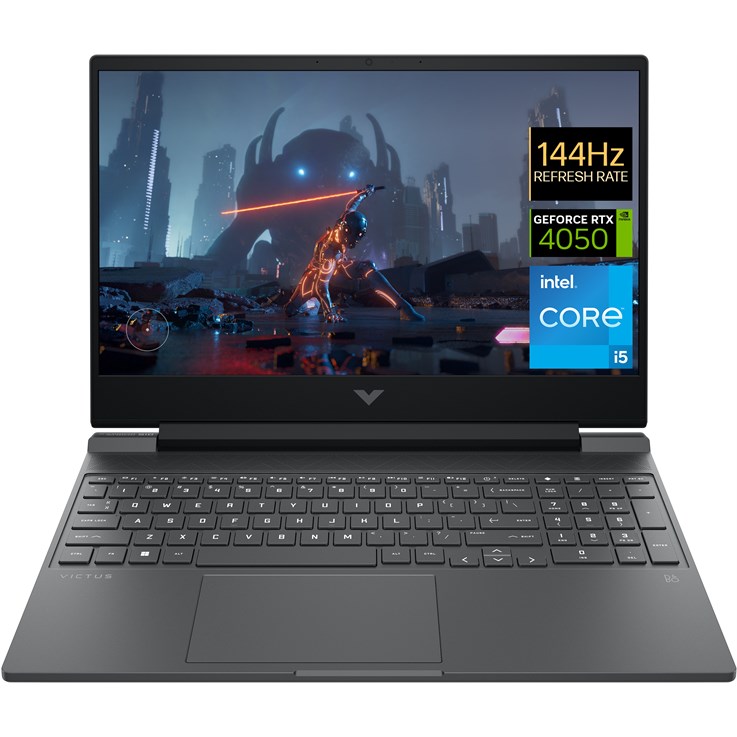 HP Victus Gaming 15-fa1007na Intel® Core™ i5 i5-12500H Laptop 39.6 cm (15.6") Full HD 16 GB DDR4-SDRAM 512 GB SSD NVIDIA GeForce RTX 4050 Wi-Fi 6E (802.11ax) Windows 11 Home Black