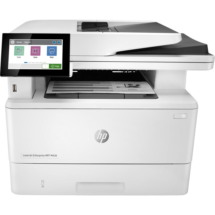 HP LaserJet Enterprise MFP M430f, Black and white, Printer for Business, Print, copy, scan, fax, 50-sheet ADF; Two-sided printing; Two-sided scanning; Front-facing USB printing; Compact Size; Energy Efficient; Strong Security