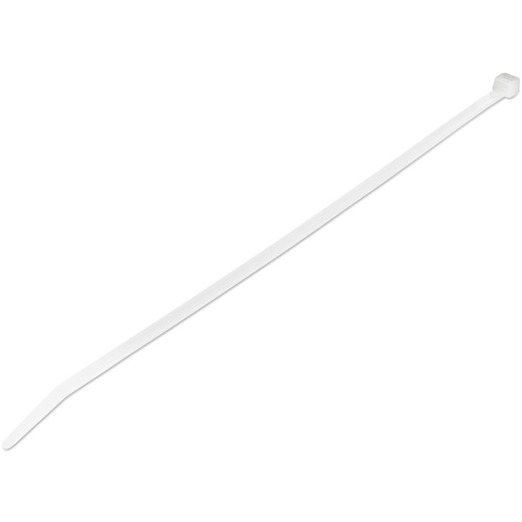 StarTech.com 10"(25cm) Cable Ties - 1/8"(4mm) wide, 2-5/8"(68mm) Bundle Diameter, 50lb(22kg) Tensile Strength, Nylon Self Locking Zip Ties w/Curved Tip, 94V-2/UL Listed, 1000 Pack - White