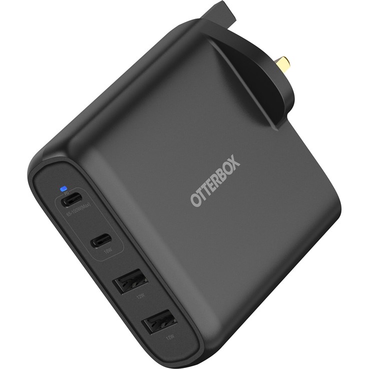 OtterBox Standard UK Wall Charger 100W - 2X USB-C + 2X USB-A USB-PD