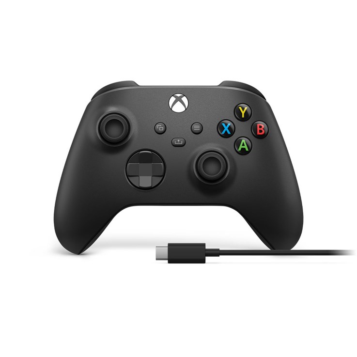 Microsoft Xbox Wireless Controller + USB-C Cable Black Gamepad Analogue / Digital PC, Xbox One, Xbox One S, Xbox One X, Xbox Series S, Xbox Series X