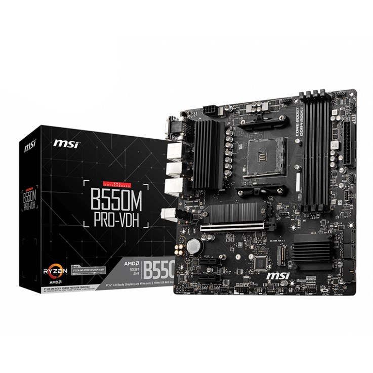 MSI B550M PRO-VDH motherboard AMD B550 Socket AM4 micro ATX