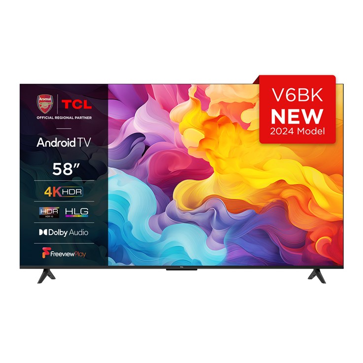 TCL 58V6BK TV 147.3 cm (58") 4K Ultra HD Smart TV Wi-Fi Titanium 270 cd/m²