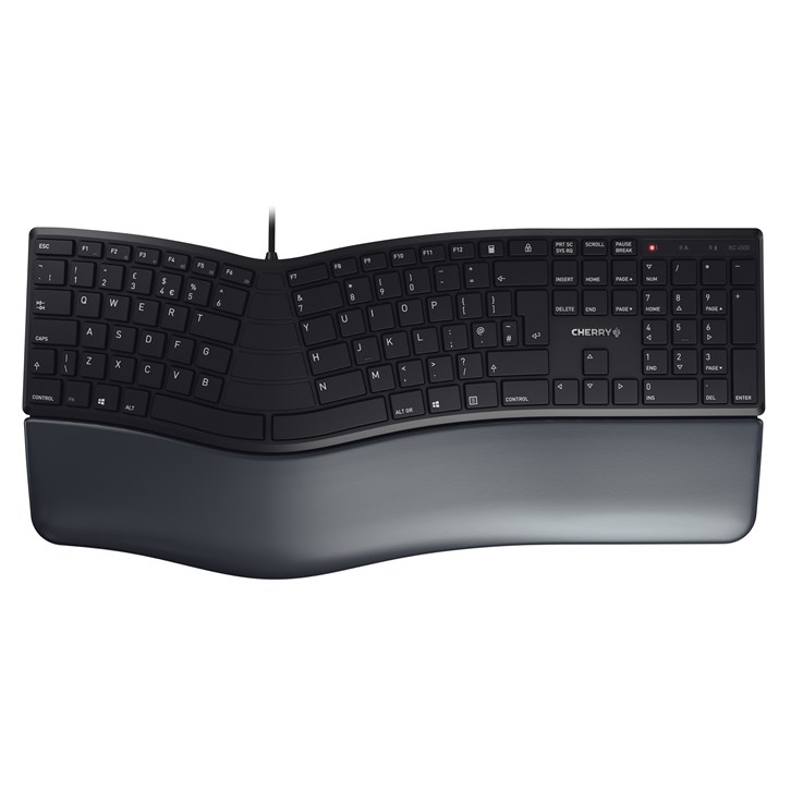 CHERRY KC 4500 ERGO Corded Ergonomic Keyboard, Black, USB (QWERTY - UK)