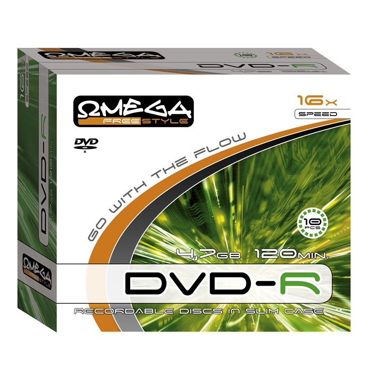 Freestyle DVD-R (x10 pack), 4.7GB, Speed 16X, Slim Jewel Plastic Packaging