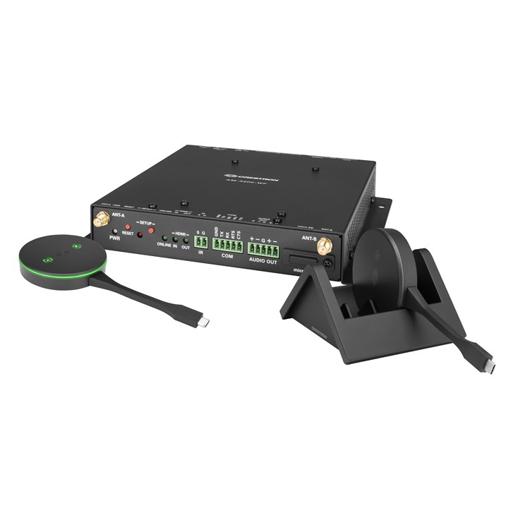 Crestron AirMedia Series 3 Kit with AM-3200-WF Receiver, two AM-TX3-100 Adaptors, and Cradle, International