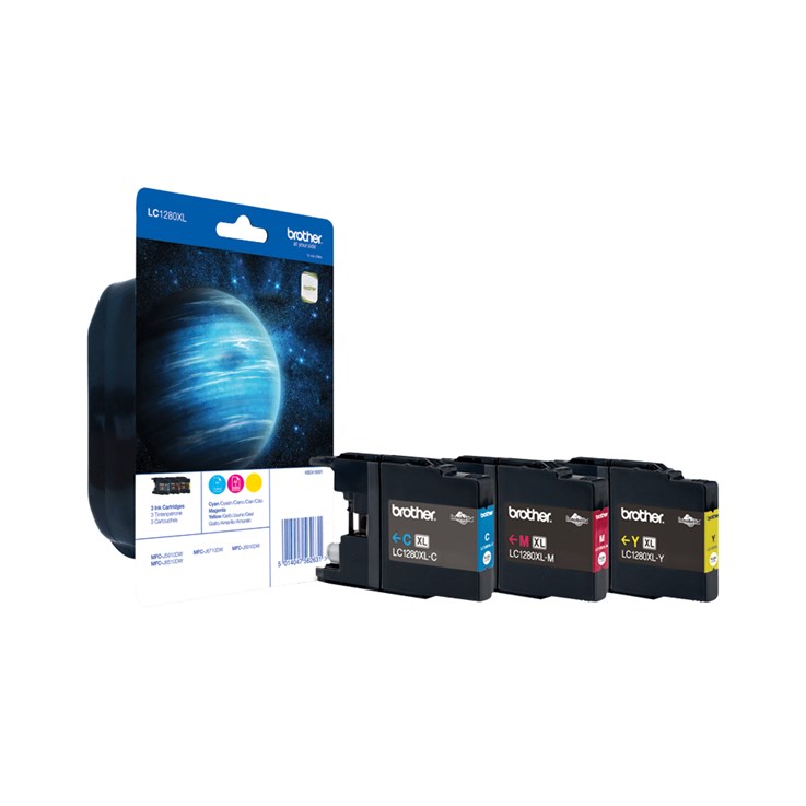 Brother LC1280XLRBWBP ink cartridge 3 pc(s) Original Cyan, Magenta, Yellow