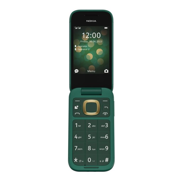 HMD Nokia 2660 Flip - 4G, VoLTE, 2,8"+1,77", 0,3MP, 48MB/128MB, Lush Green