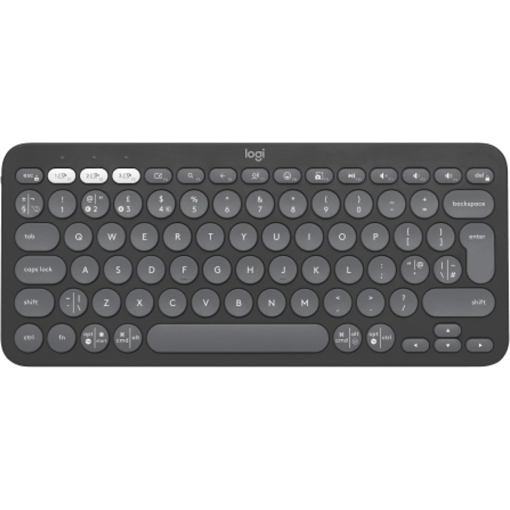 Logitech Pebble Keys 2 K380s keyboard Universal RF Wireless + Bluetooth QWERTY UK English Graphite