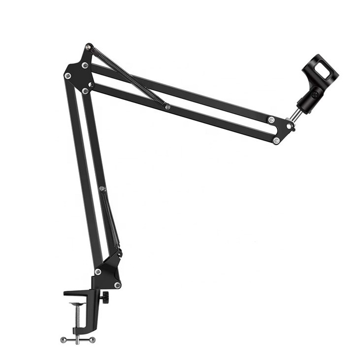 Varr Gaming Stand for Microphones, Clamp fitting (max 6cm), Two Flexible Arms (35cm each) for versatile positioning, Flexible and shock resistent spring, Sponges included to protect mounting surface, Max load 1.5kg, Note Microphone not included