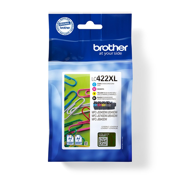 Brother LC422XLVAL ink cartridge 4 pc(s) Original Black, Cyan, Magenta, Yellow