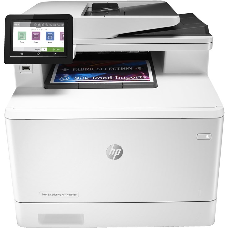 HP Color LaserJet Pro MFP M479fnw, Print, copy, scan, fax, email, Scan to email/PDF; 50-sheet uncurled ADF