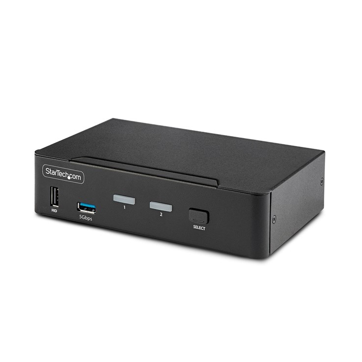 StarTech.com 2-Port DisplayPort KVM Switch, 8K 60Hz / 4K 144Hz, Single Display, DP 1.4, 2x USB 3.0 Ports, 4x USB 2.0 HID Ports, Push-Button & Hotkey Switching, TAA Compliant - OS Independent, Metal Housing