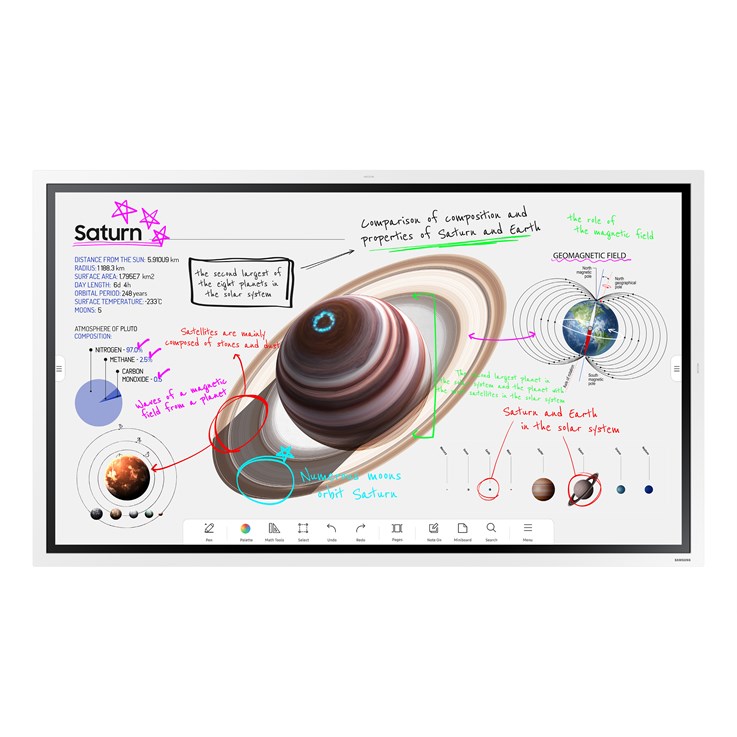 Samsung WM65B interactive whiteboard 165.1 cm (65") 3840 x 2160 pixels Touchscreen Grey, White