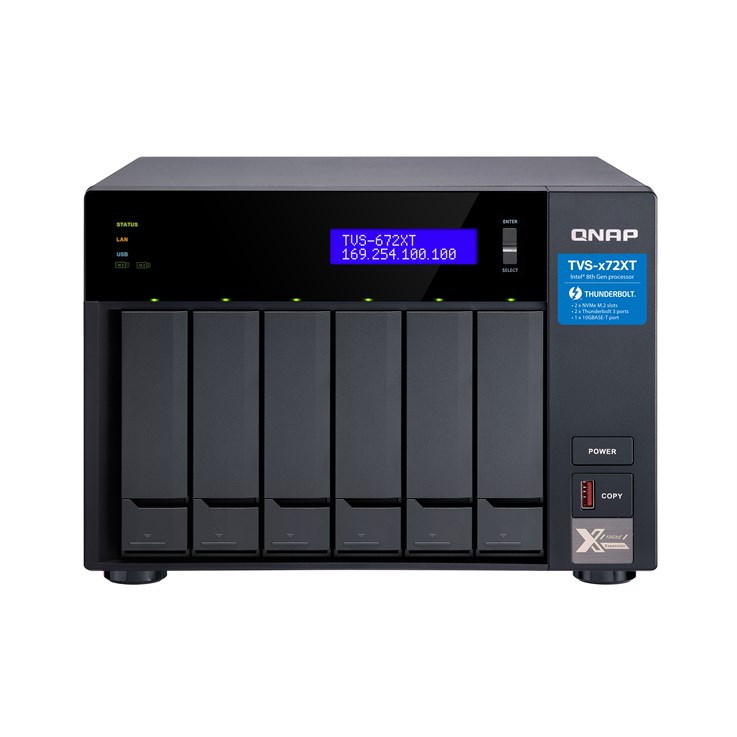 QNAP TVS-672XT NAS Tower Intel® Core™ i3 8 GB DDR4 QNAP QTS Black