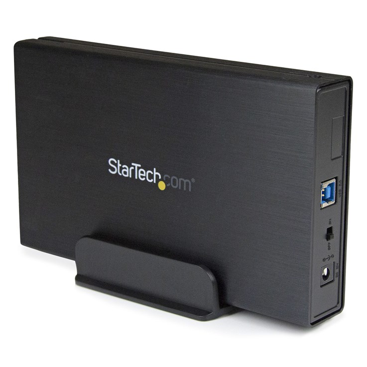 StarTech.com 3.5in Black USB 3.0 External SATA III Hard Drive Enclosure with UASP for SATA 6 Gbps – Portable External HDD