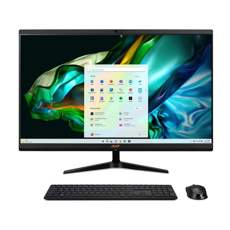 Acer Aspire C27-1800 All-in-One Desktop - Intel Core i5-12450H, 8GB, 512GB SSD, Integrated, 27" Full HD, Windows 11, Black