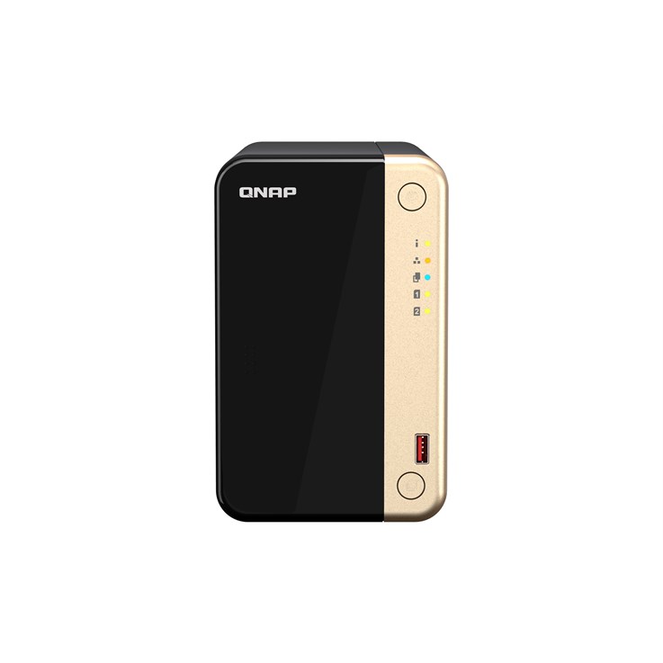 QNAP TS-264 NAS Tower Intel® Celeron® N5095 8 GB QNAP QTS Black, Gold